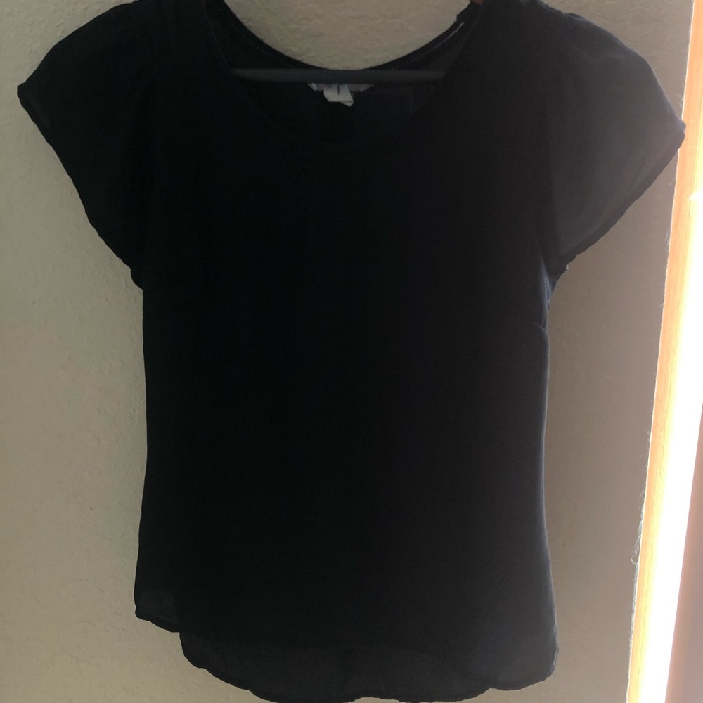 H&M 100% Polyester Black Blouse